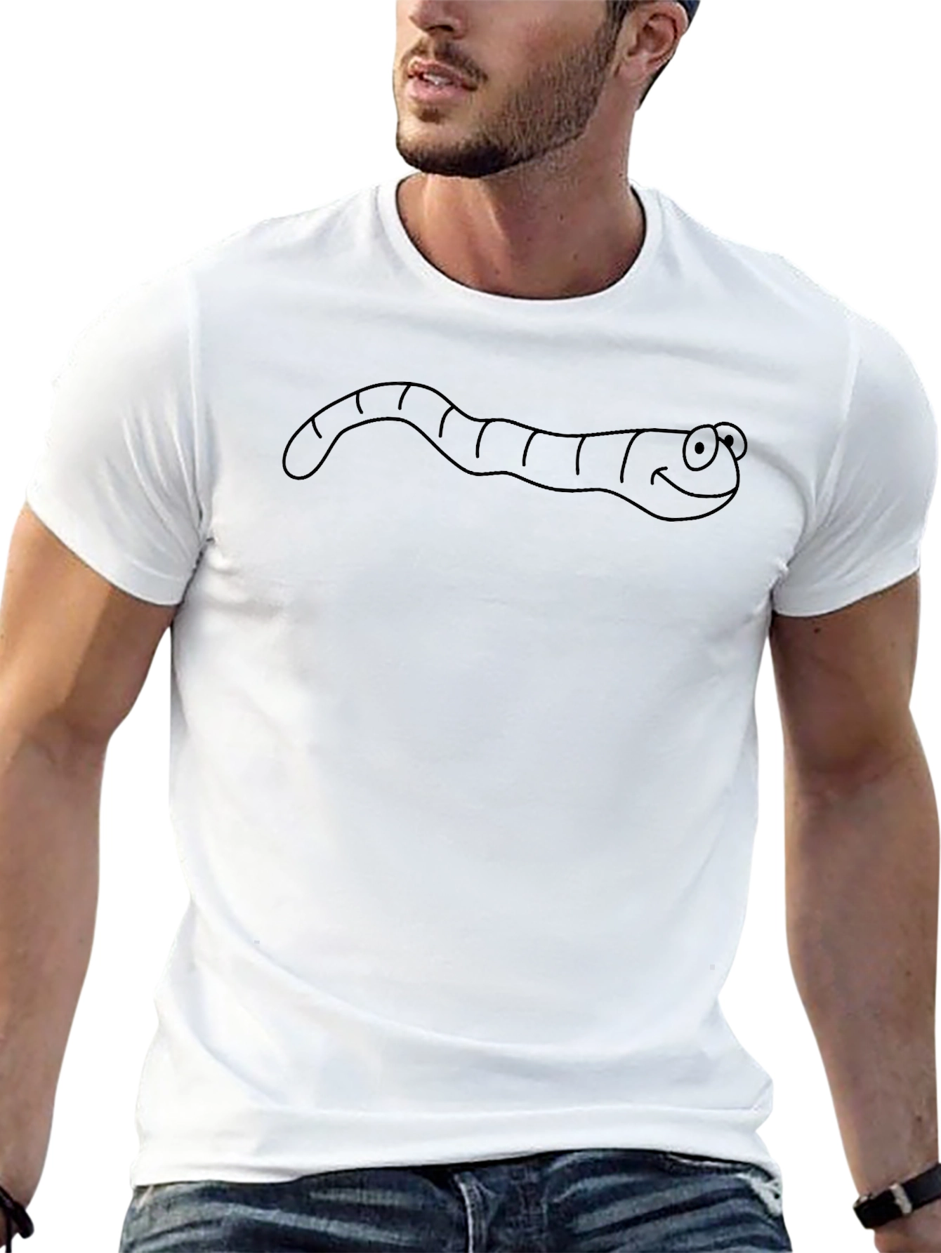 Mens Black Worm Graphic Tee