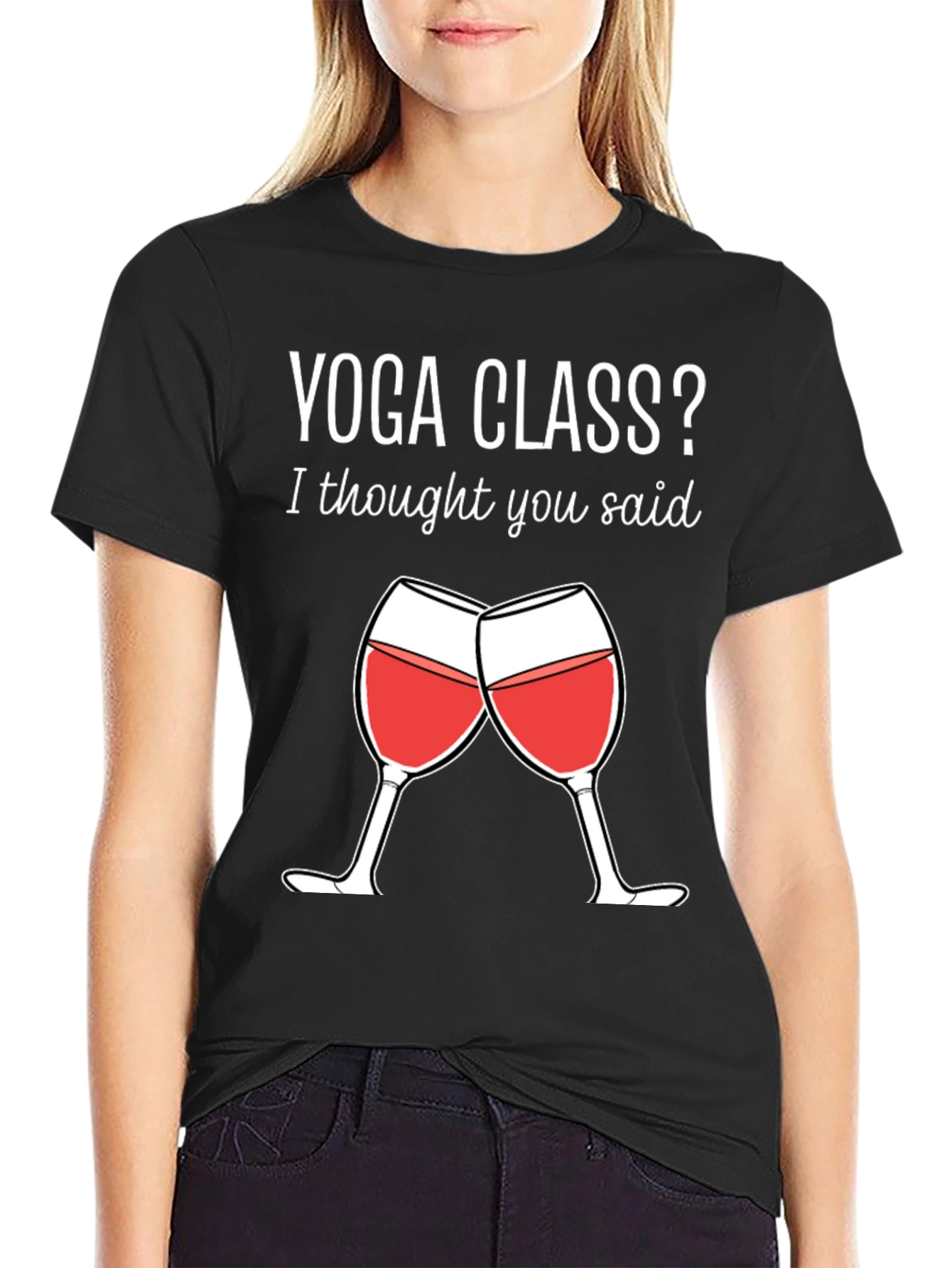 Funny Yoga Class Wine T-Shirt