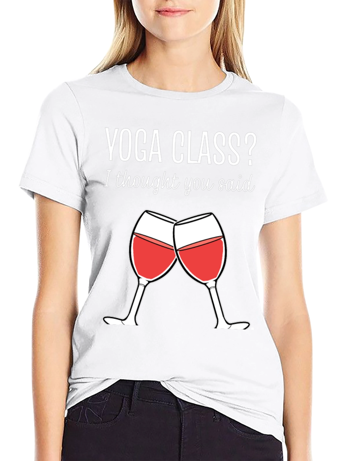 Funny Yoga Class Wine T-Shirt
