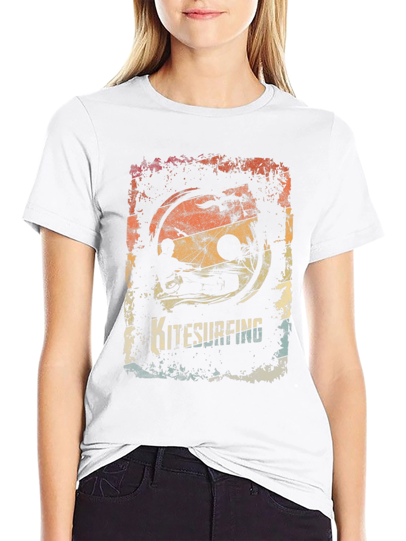 Kitesurfing Retro Graphic T-Shirt