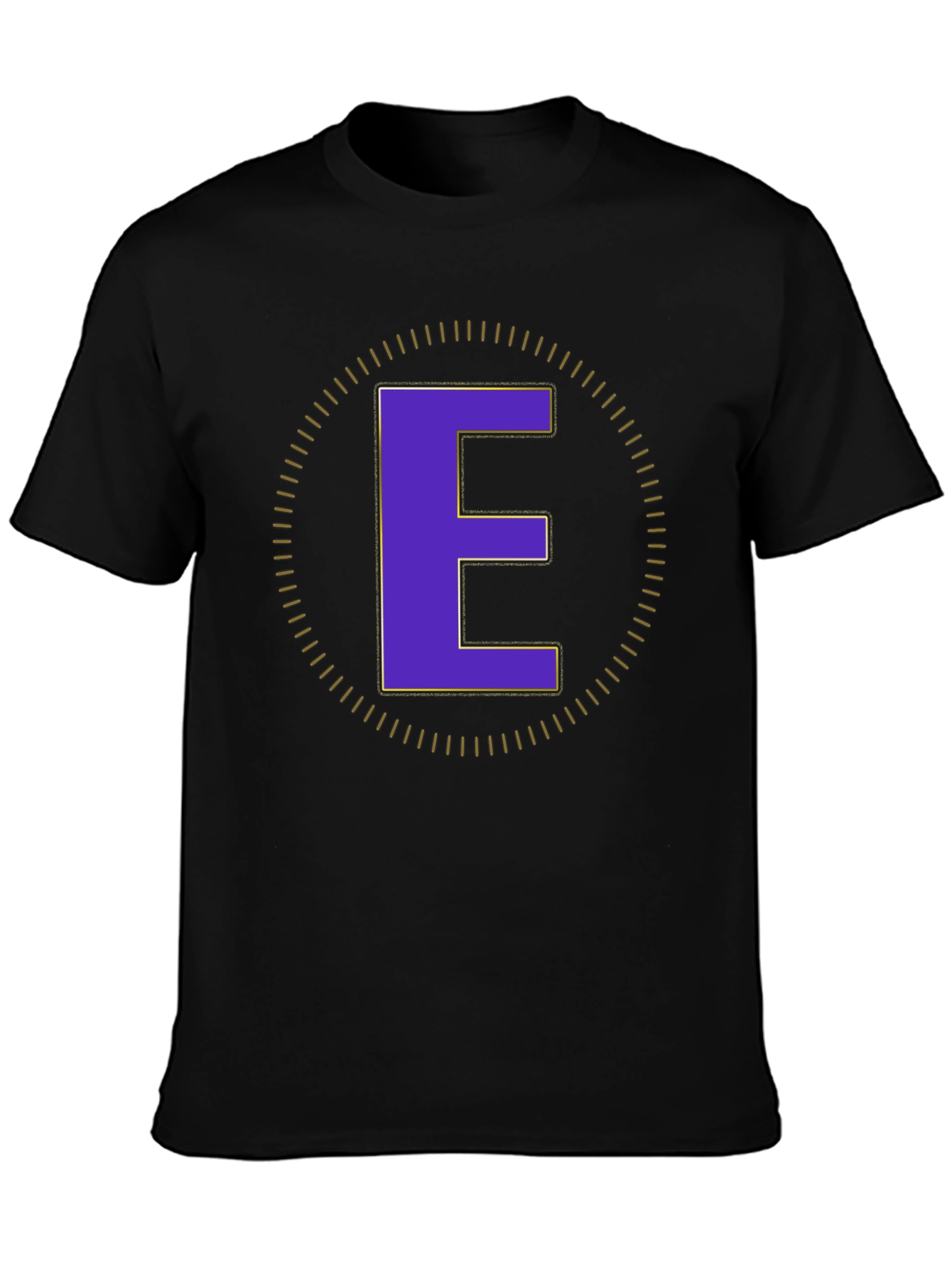 Letter E Graphic Tee - Black Unisex T-Shirt
