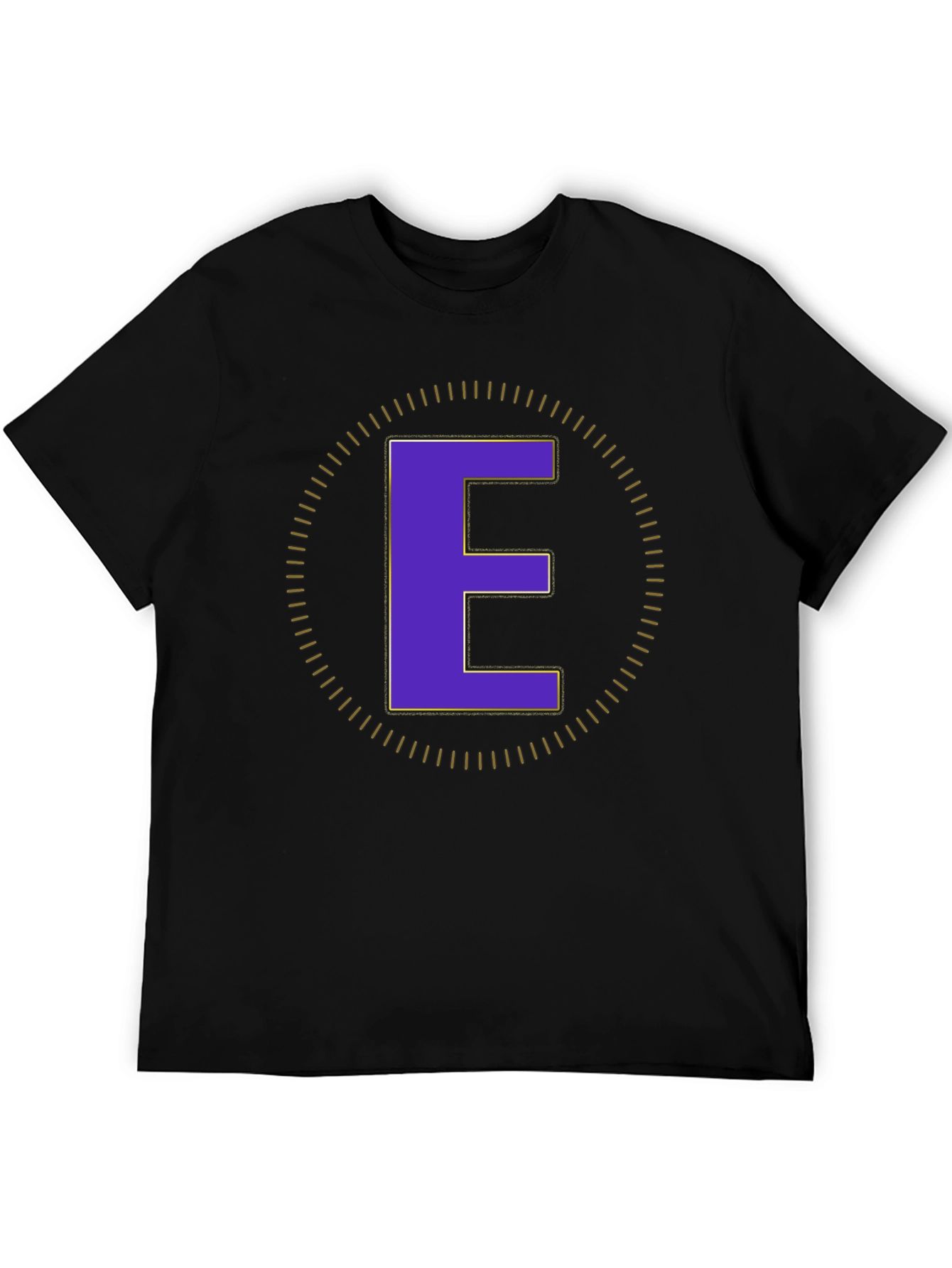Letter E Graphic Tee - Black Unisex T-Shirt