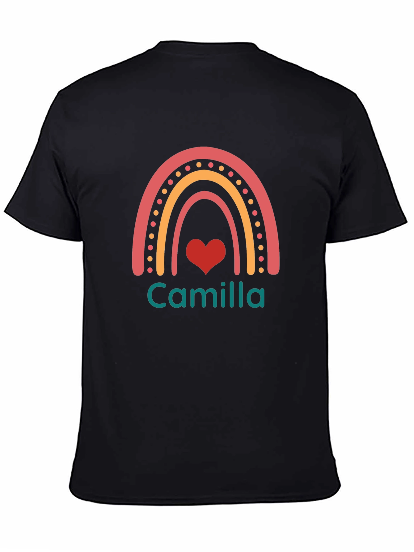 Camilla Rainbow Heart Personalized T-Shirt
