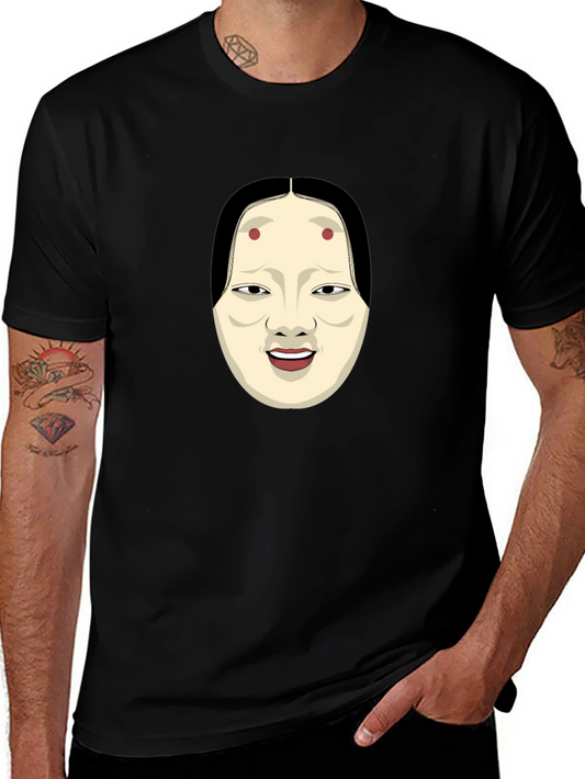 Kabuki Mask Graphic Tee - Unique Japanese Art Shirt