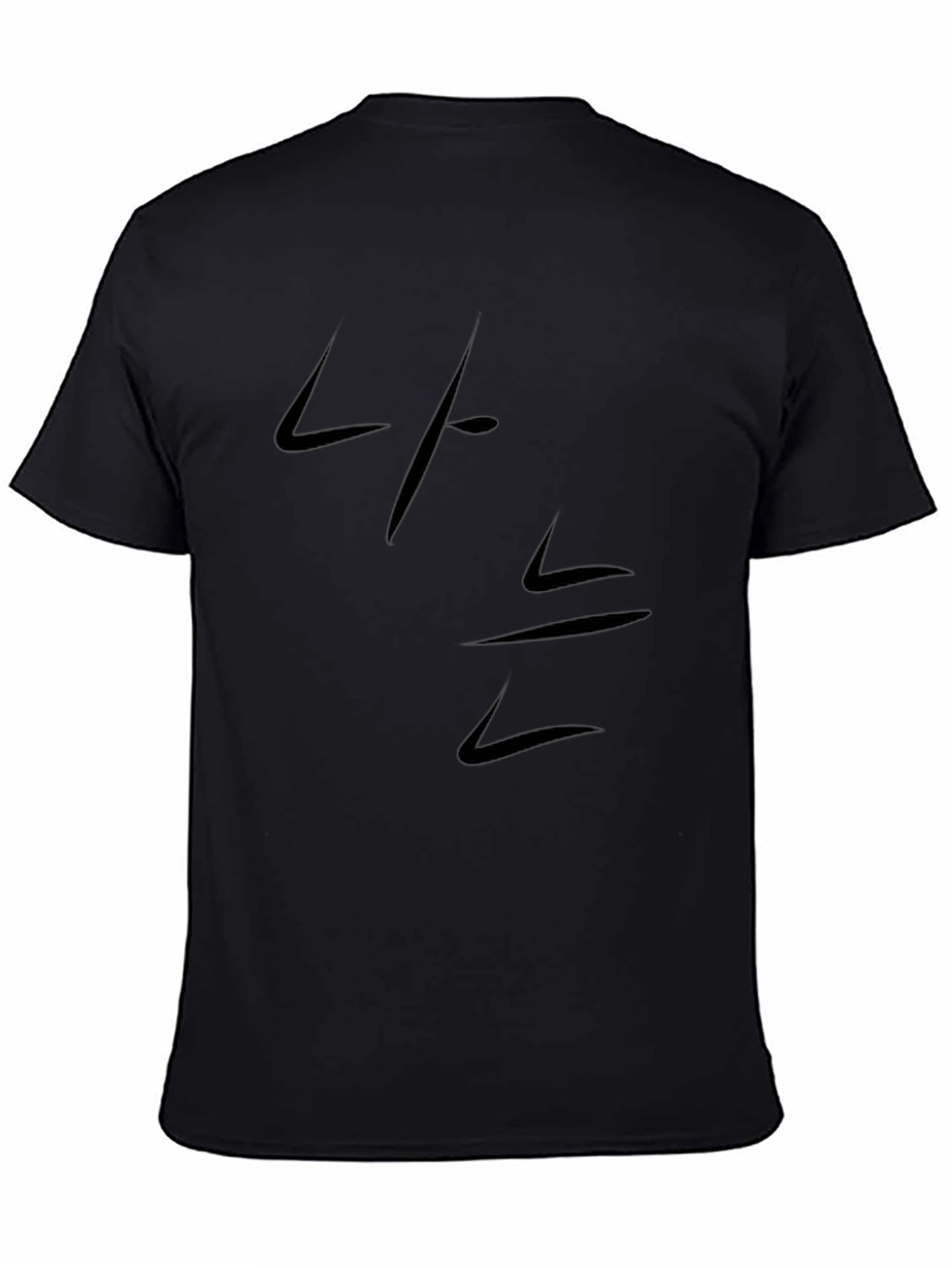 Korean Script Black T-Shirt