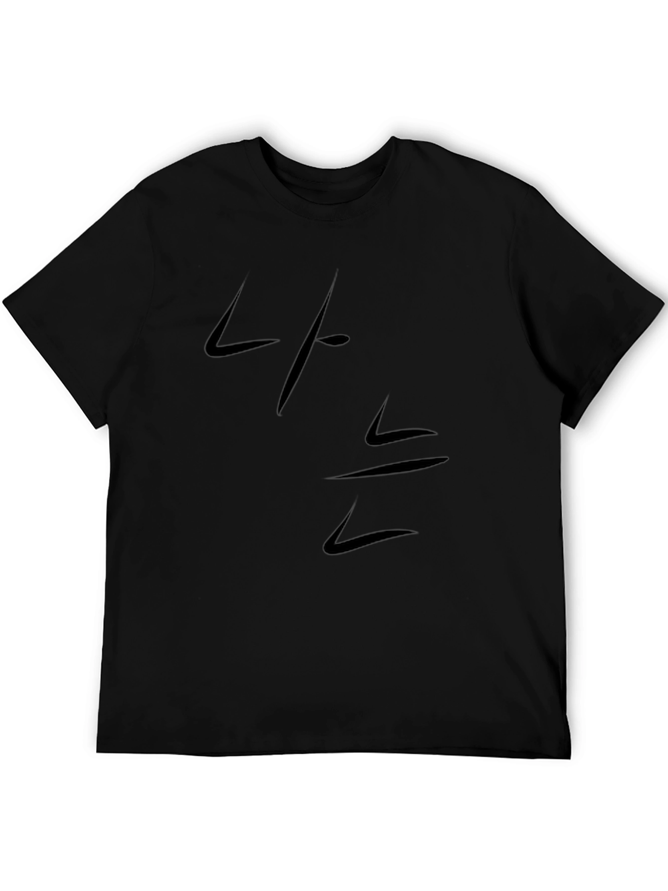 Korean Script Black T-Shirt