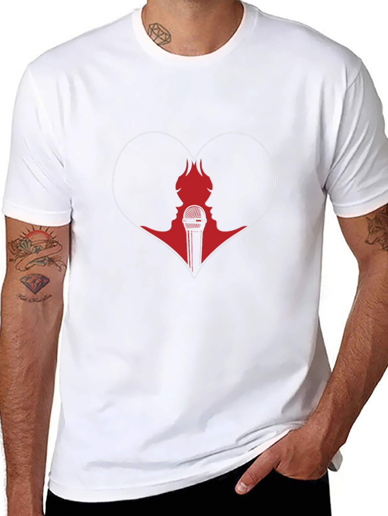 Heart & Microphone Graphic T-Shirt - Unisex