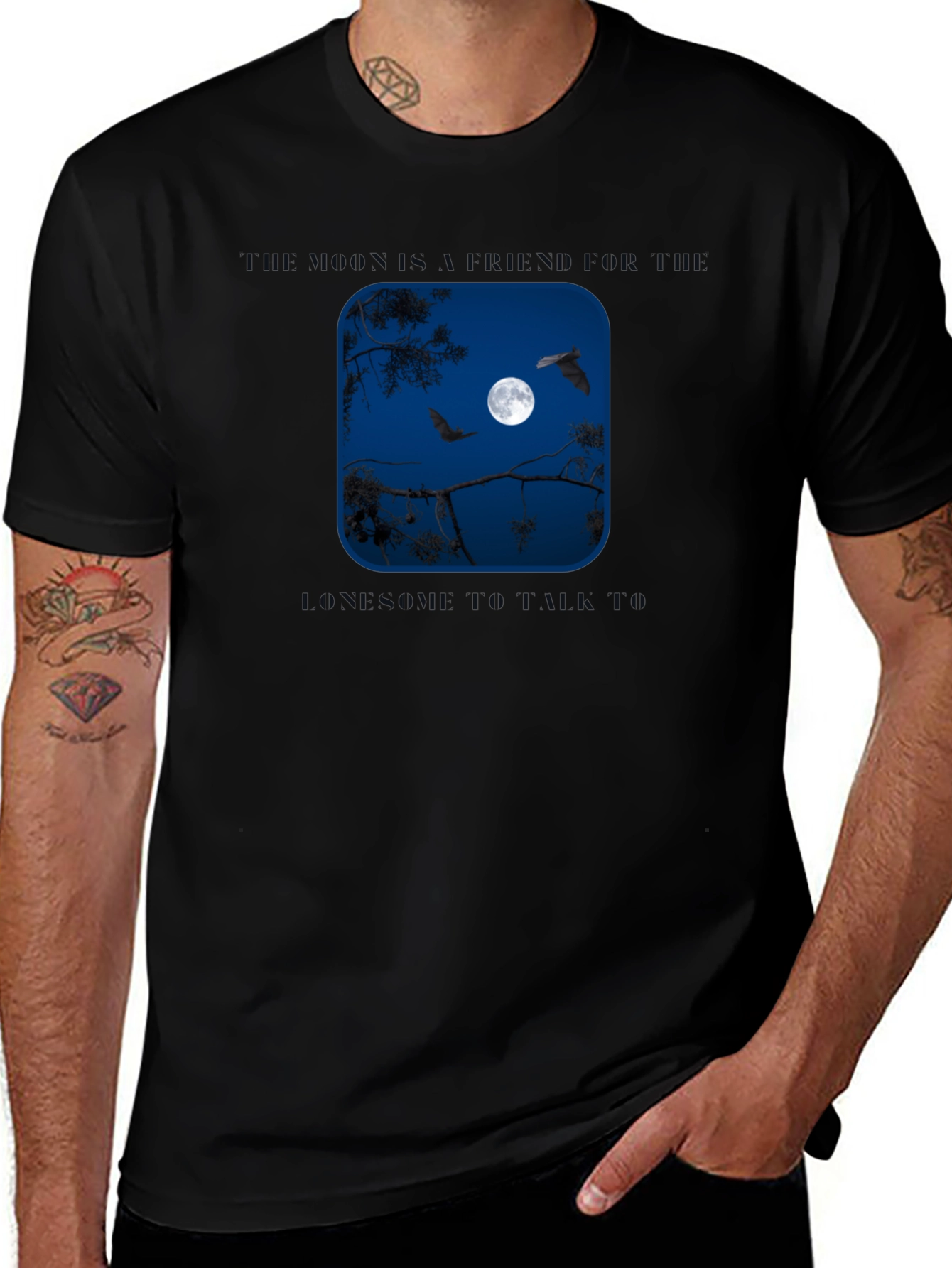 Moon & Bats Graphic T-Shirt