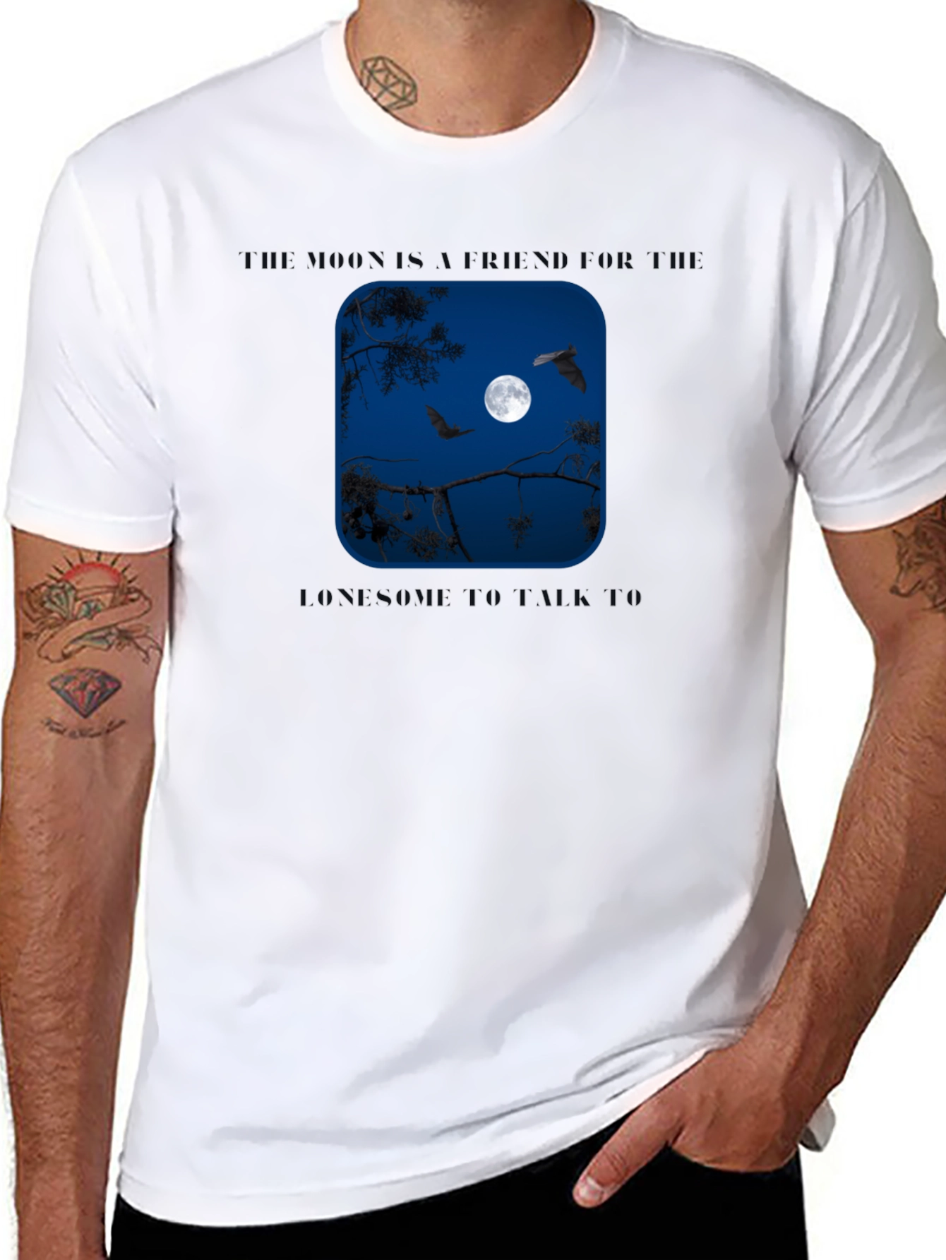 Moon & Bats Graphic T-Shirt