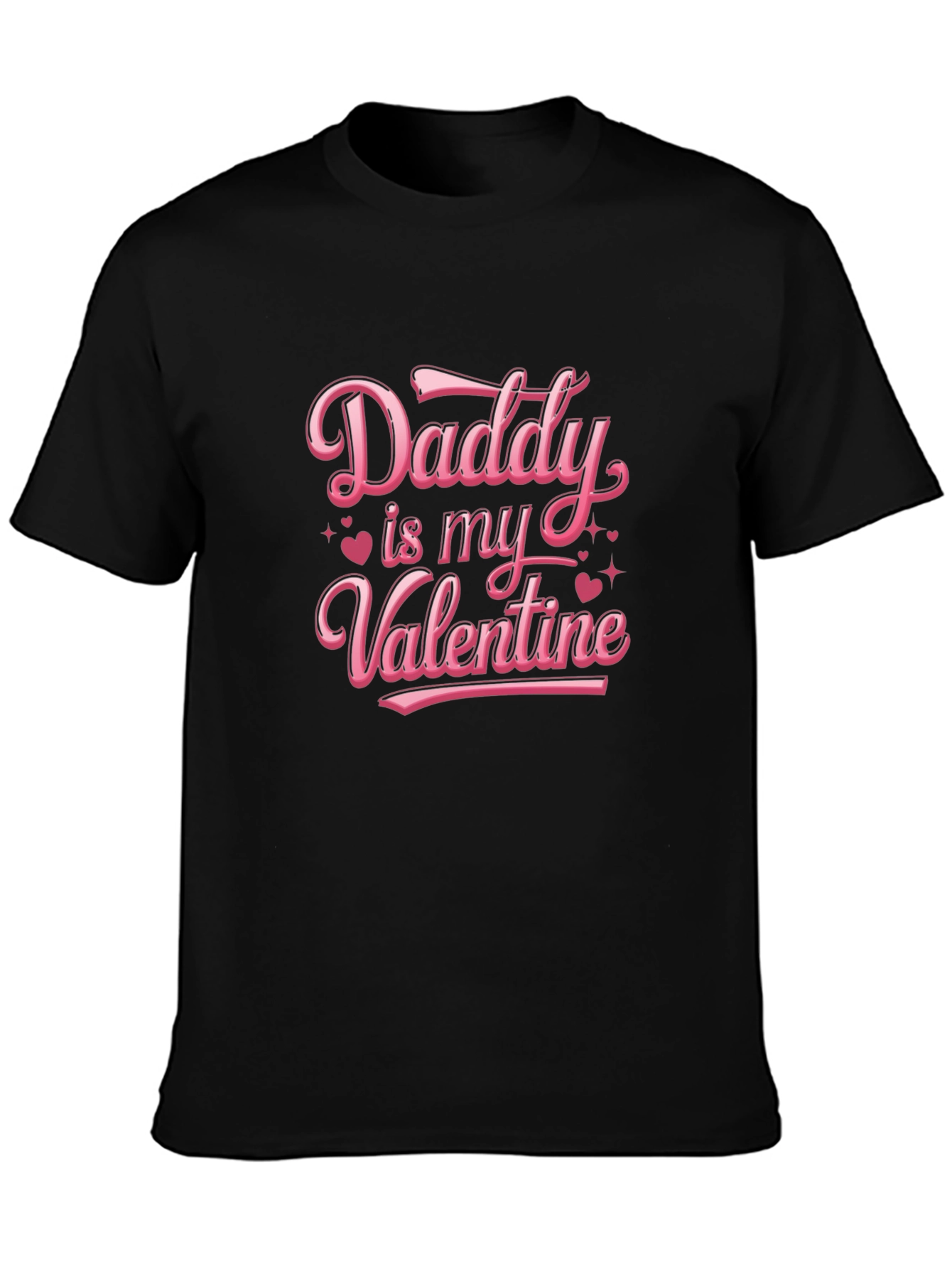 Daddy is My Valentine Black T-Shirt