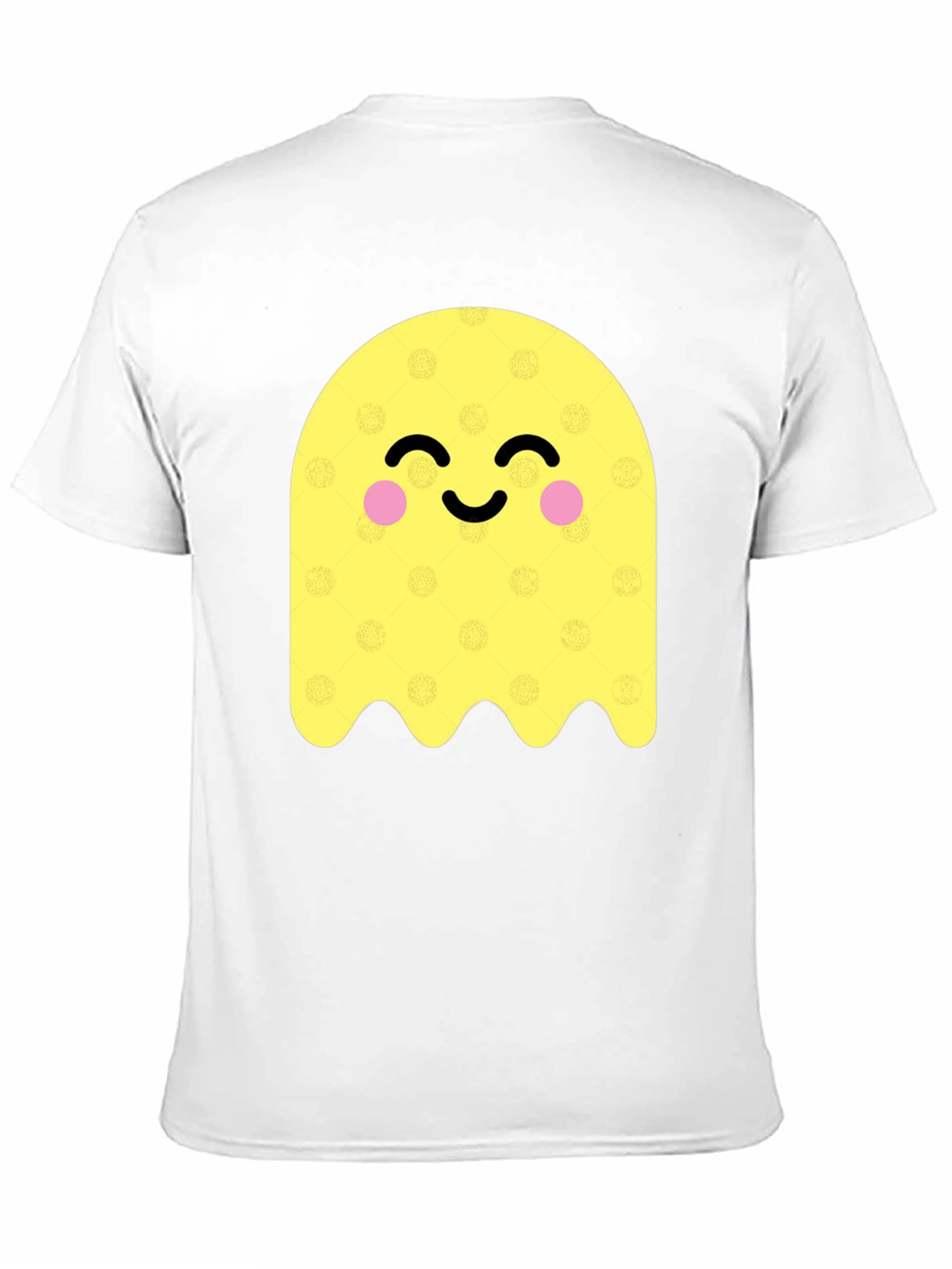 Cute Ghost Graphic Tee - Black Cotton Blend T-Shirt