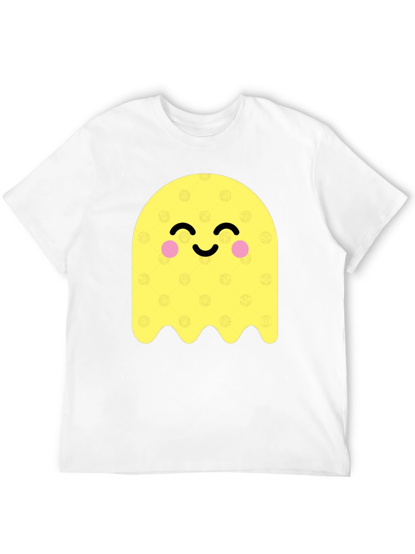 Cute Ghost Graphic Tee - Black Cotton Blend T-Shirt