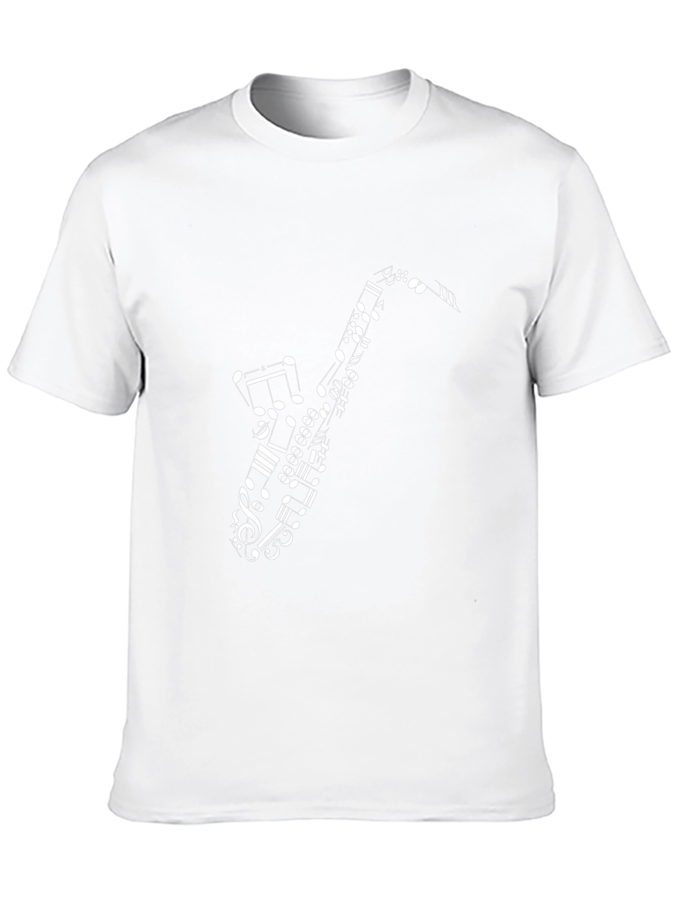Saxophone Music Note Graphic Black T-Shirt