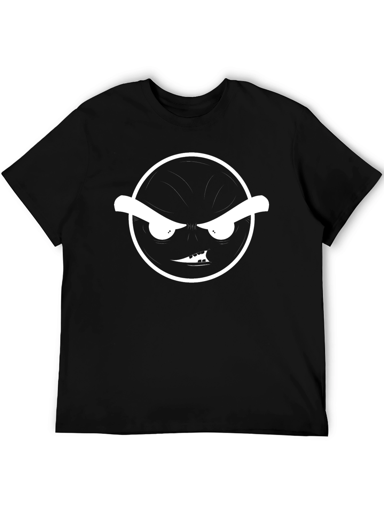 Grumpy Face Graphic Tee - Black T-Shirt
