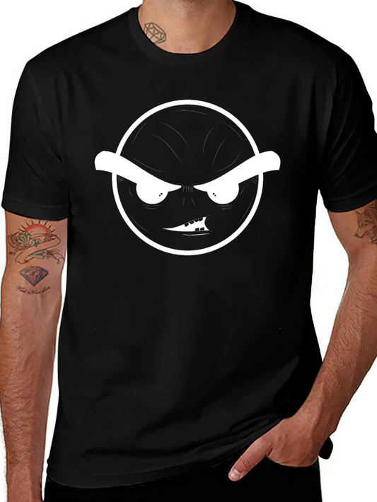 Grumpy Face Graphic Tee - Black T-Shirt