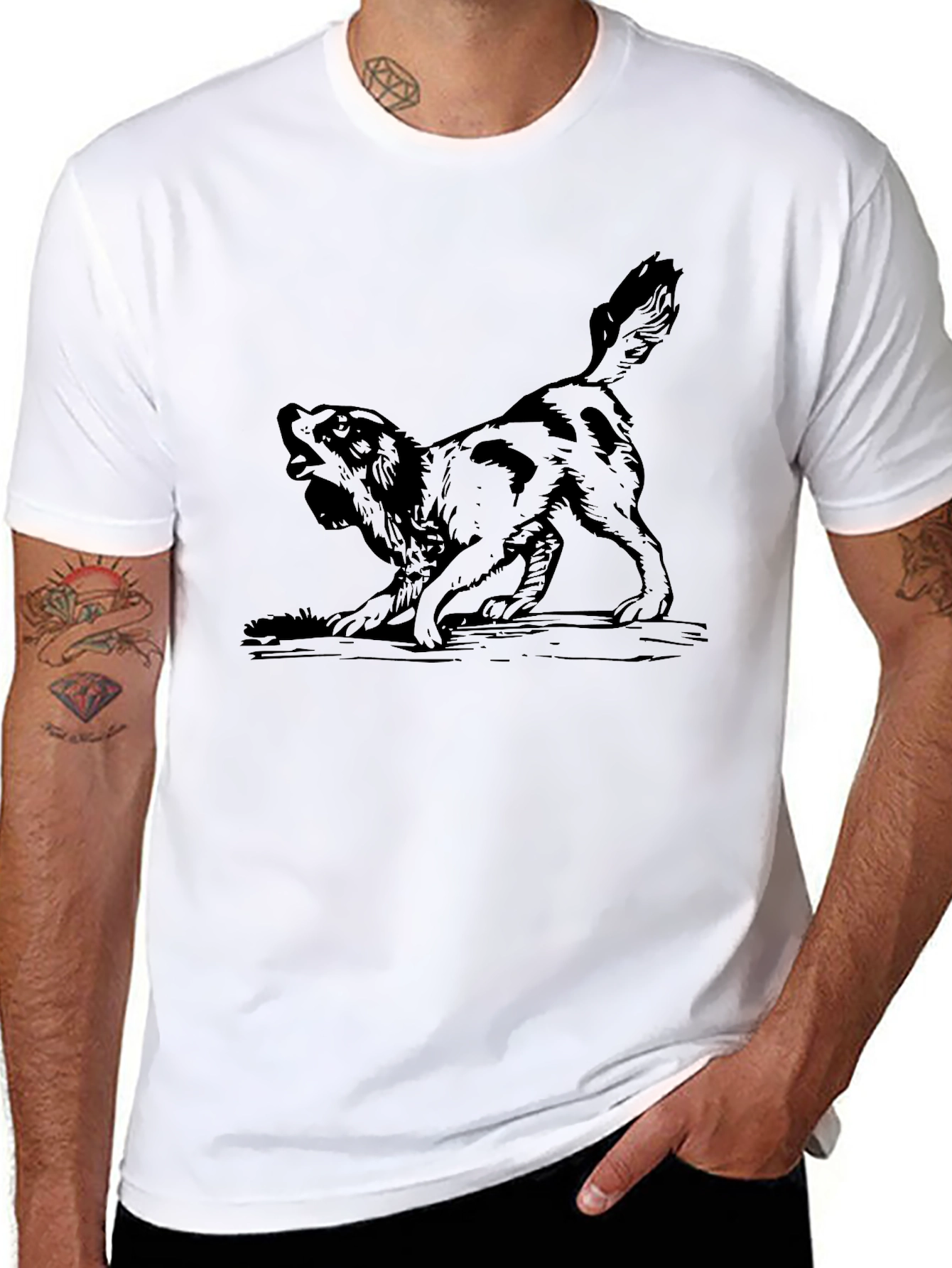 Dog Graphic Black T-Shirt