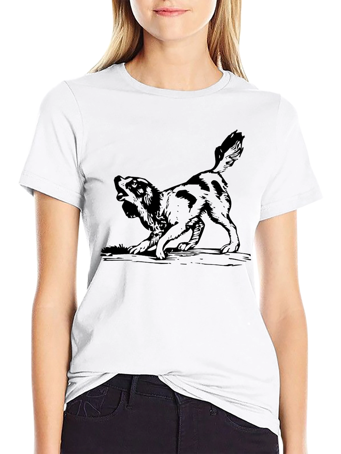 Dog Graphic Black T-Shirt