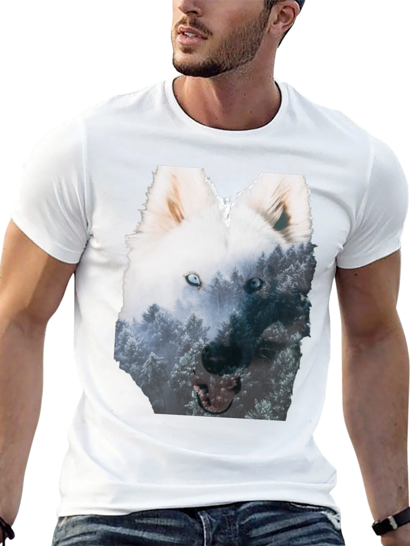 Wolf Forest Graphic Black T-Shirt