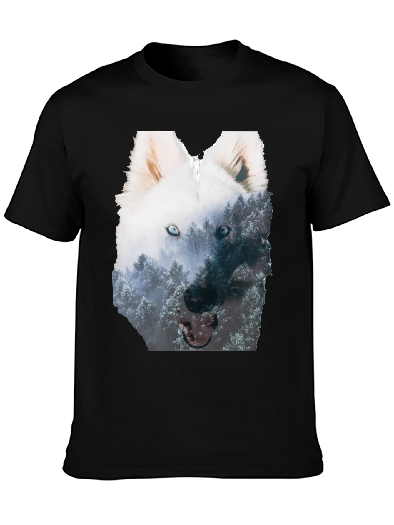 Wolf Forest Graphic Black T-Shirt