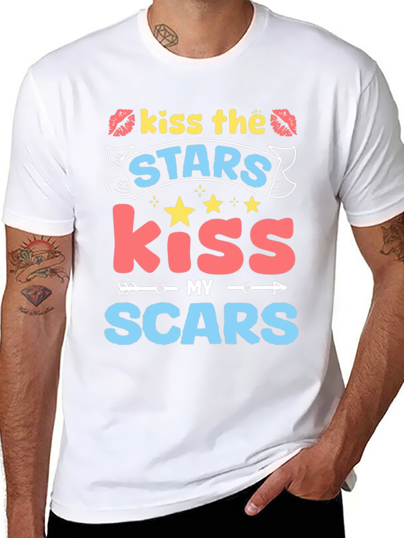 Kiss the Stars Kiss My Scars Graphic Tee
