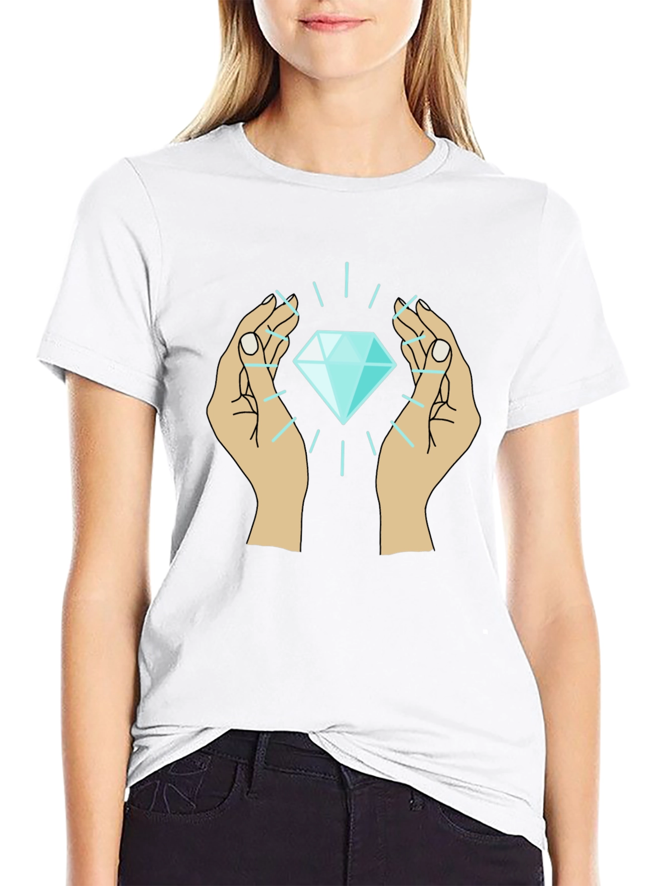 Diamond Hands Graphic Tee - Unique Design