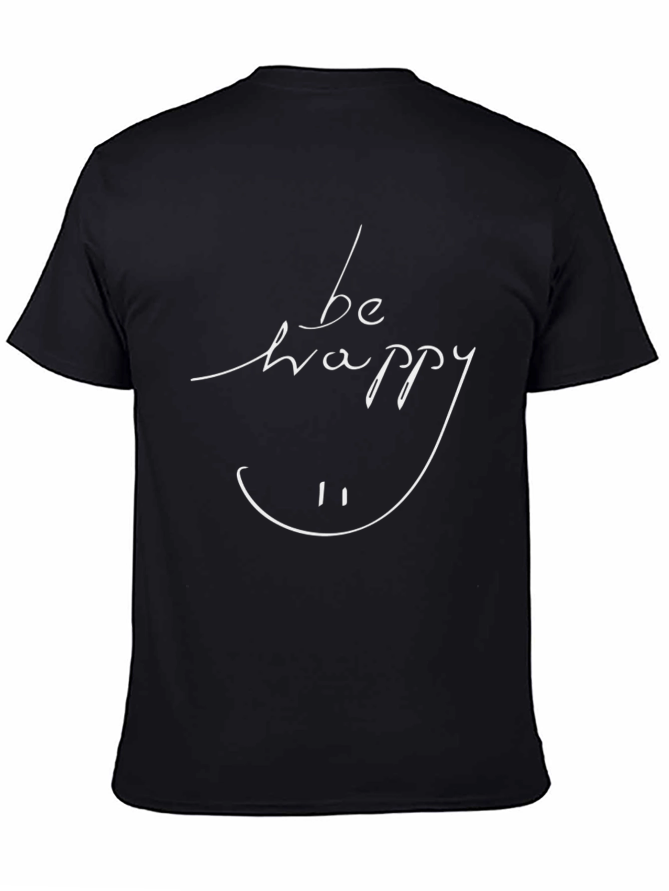 Be Happy Graphic Tee - Black Casual Style