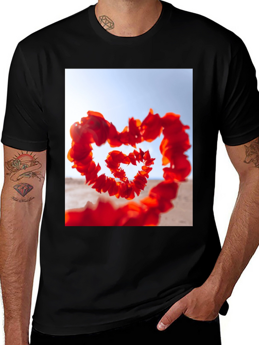Heart Petals T-Shirt - Romantic Style