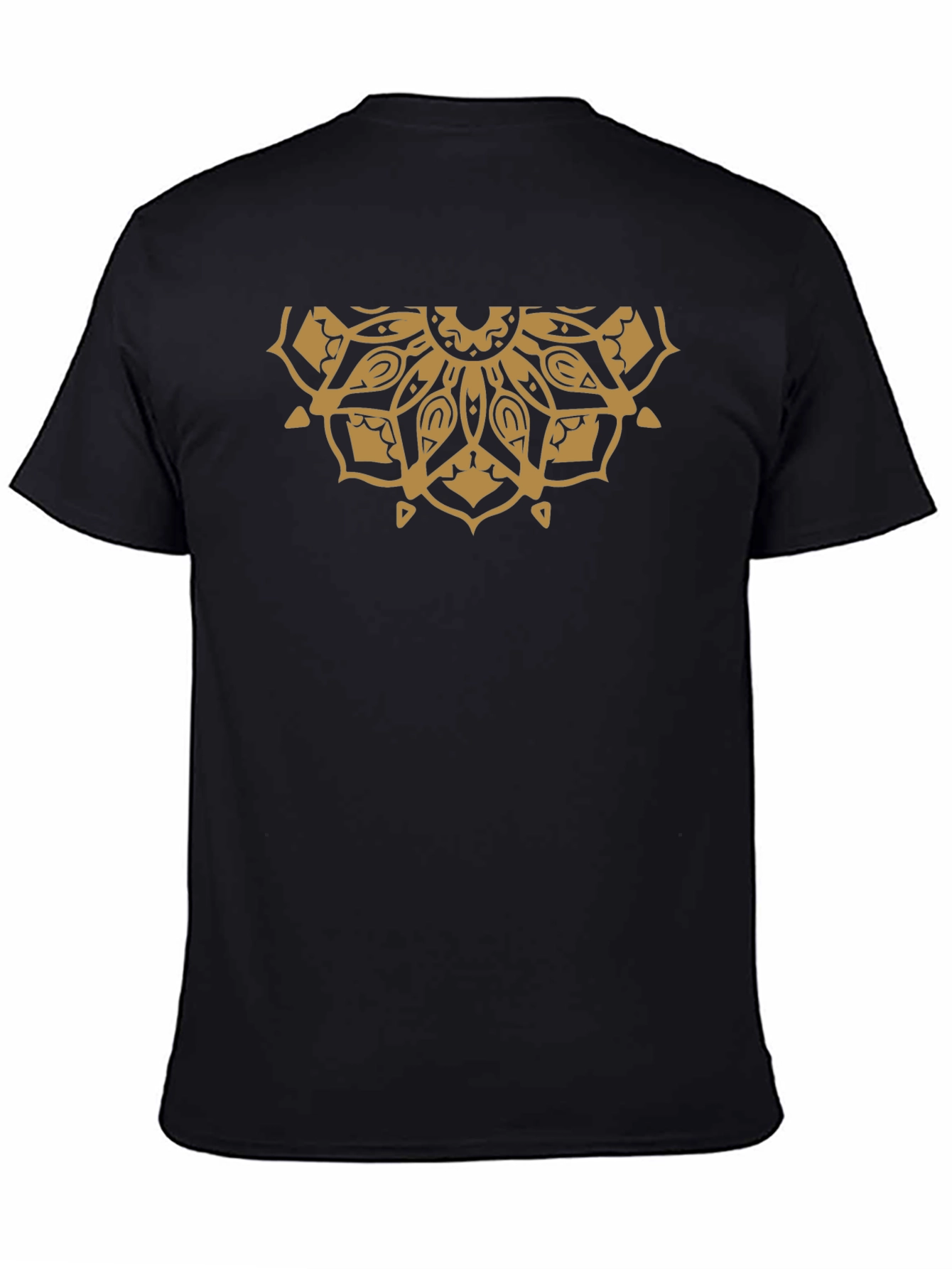 Gold Mandala Graphic Black Tee