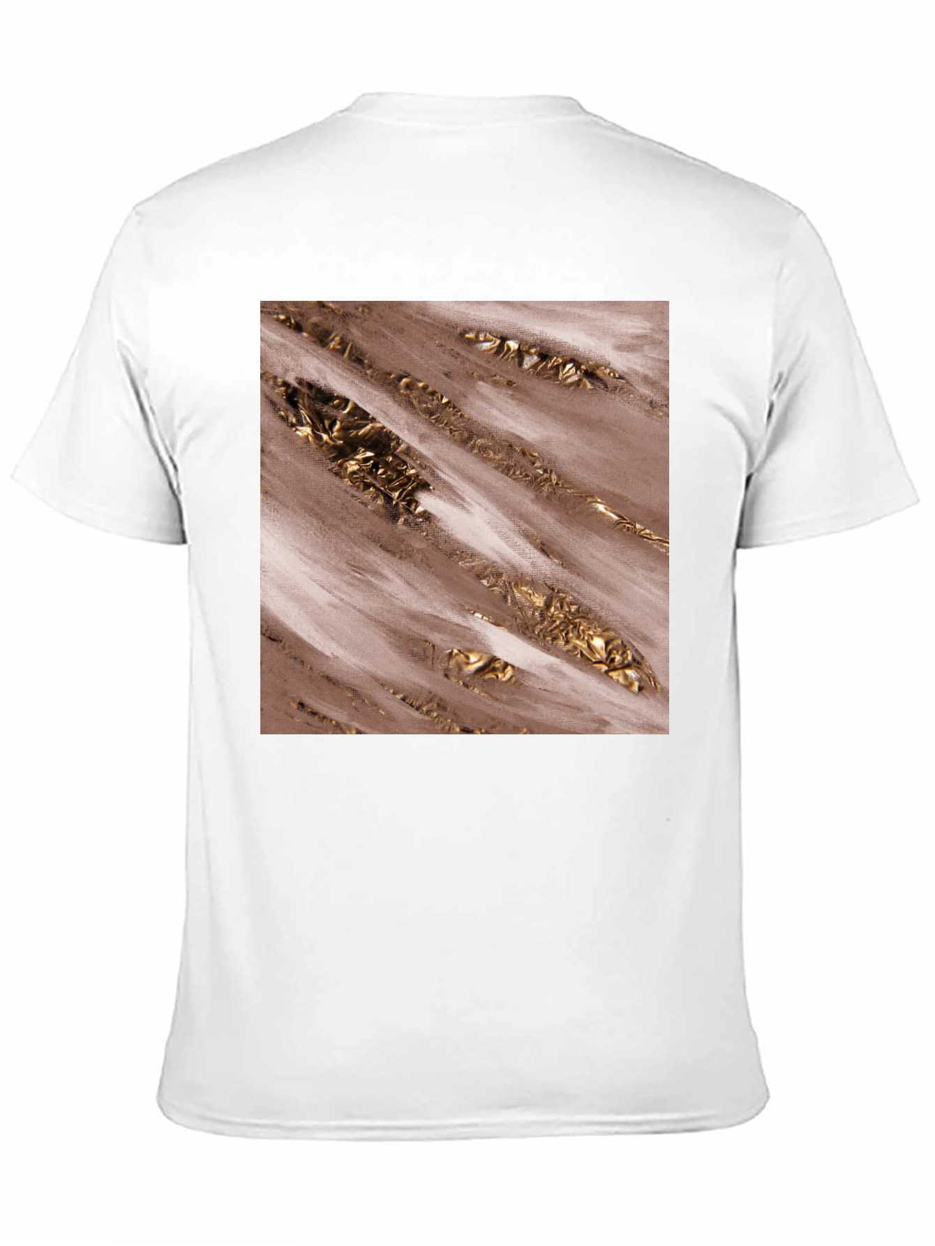 Modern Abstract Gold Foil Print Black Tee