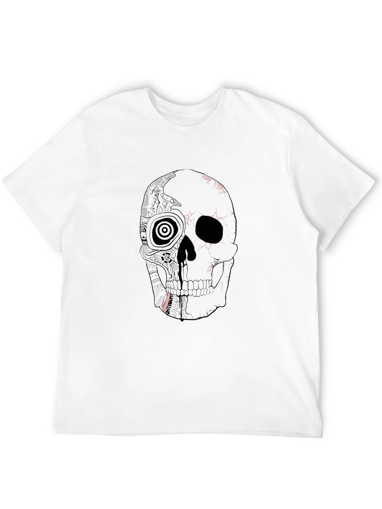 Skull Graphic Tee - Black Cotton Short Sleeve