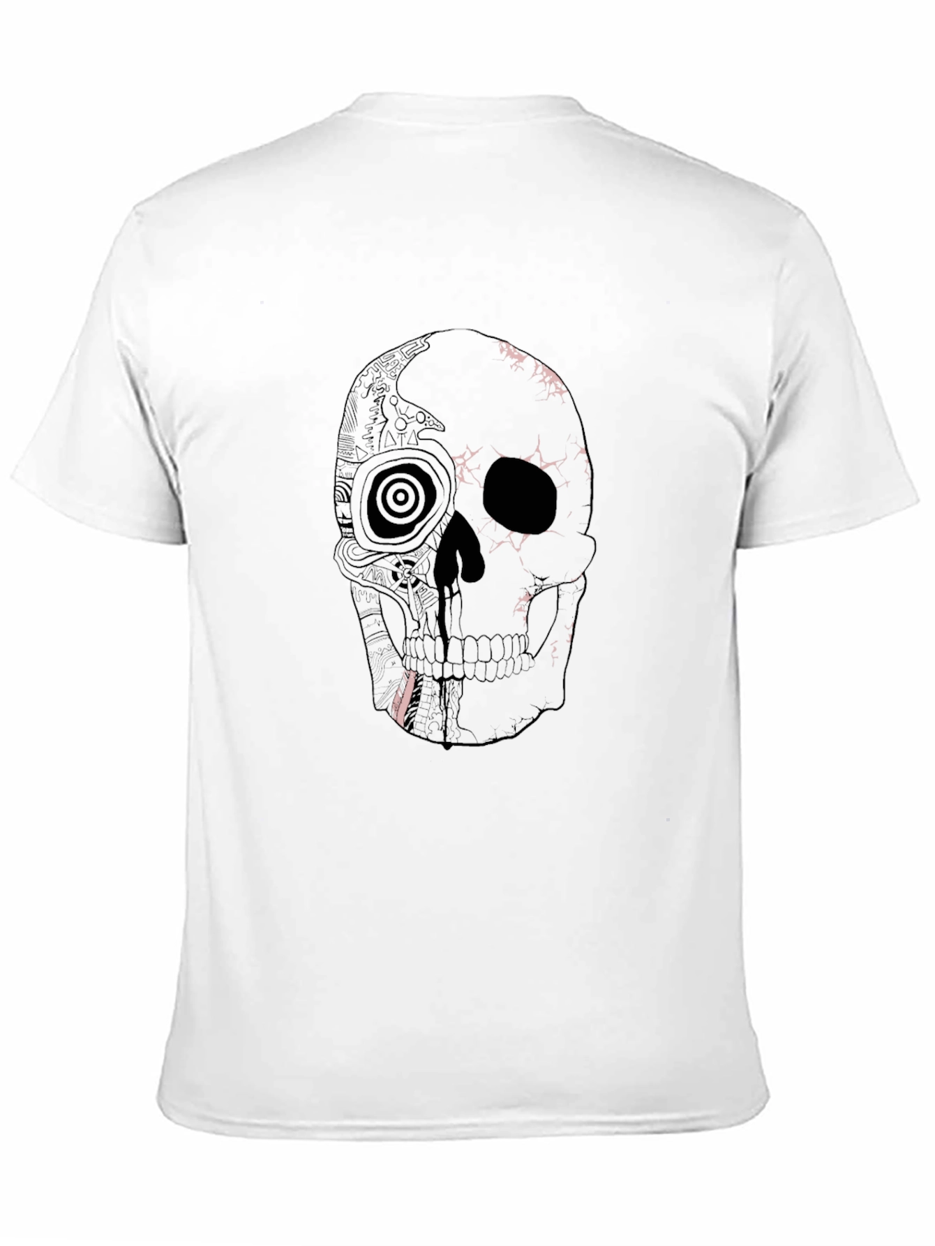 Skull Graphic Tee - Black Cotton Short Sleeve