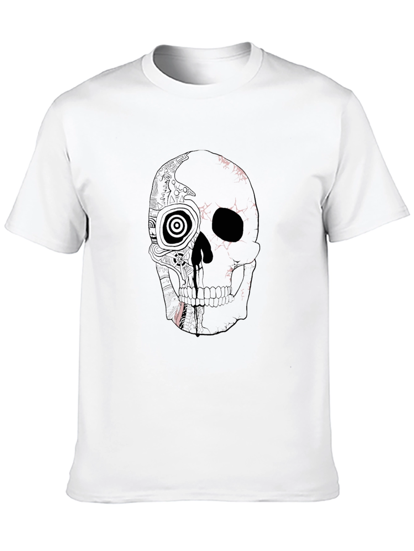 Skull Graphic Tee - Black Cotton Short Sleeve