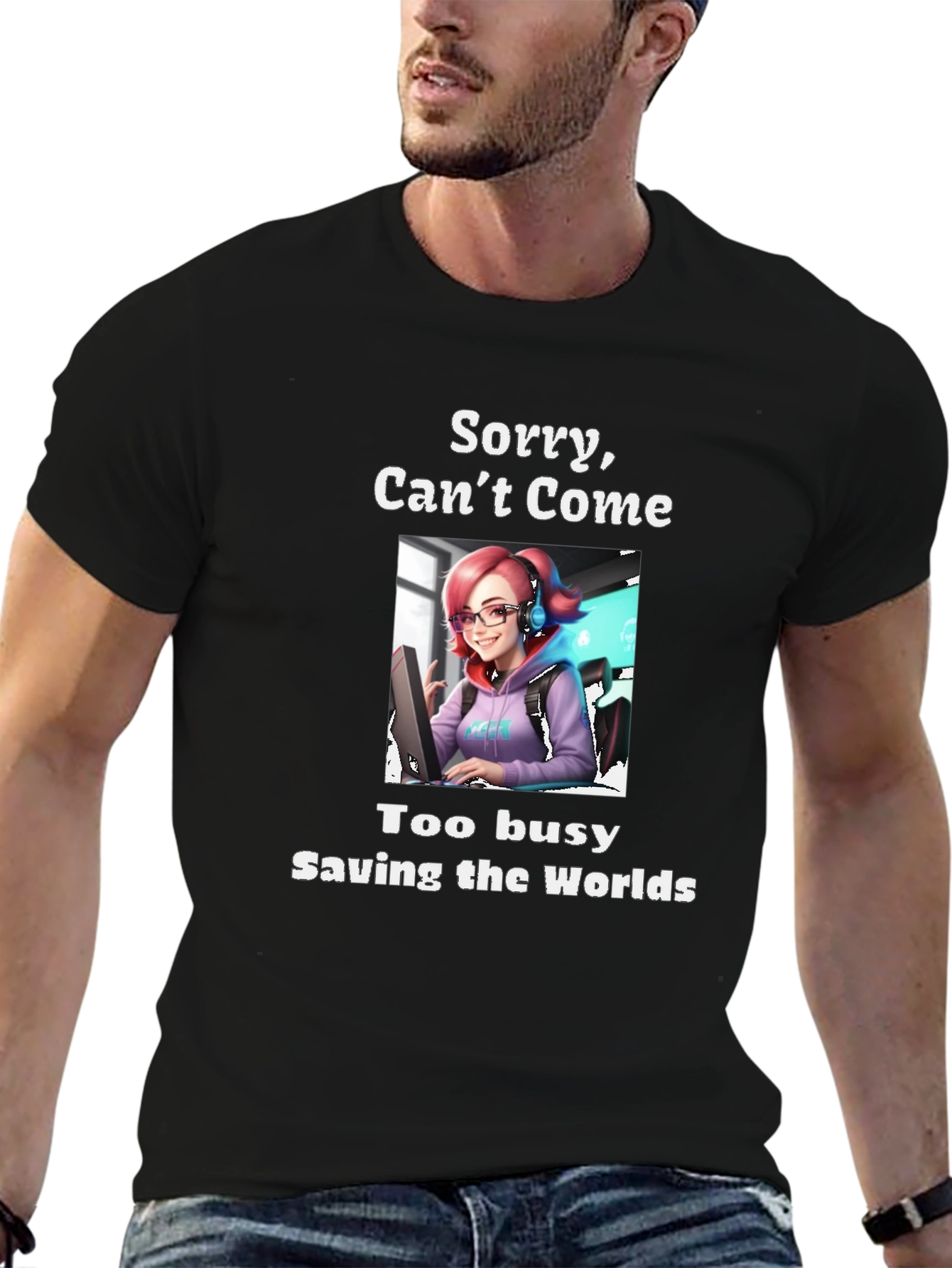 Gamer Girl T-Shirt - Saving Worlds!