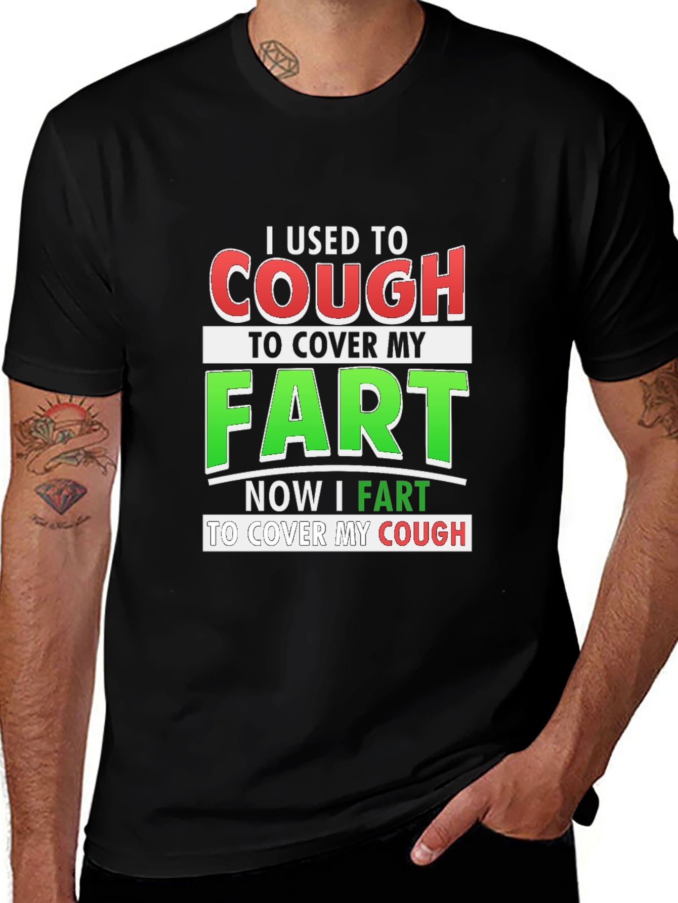 Cough to Fart Graphic T-Shirt Funny Tee