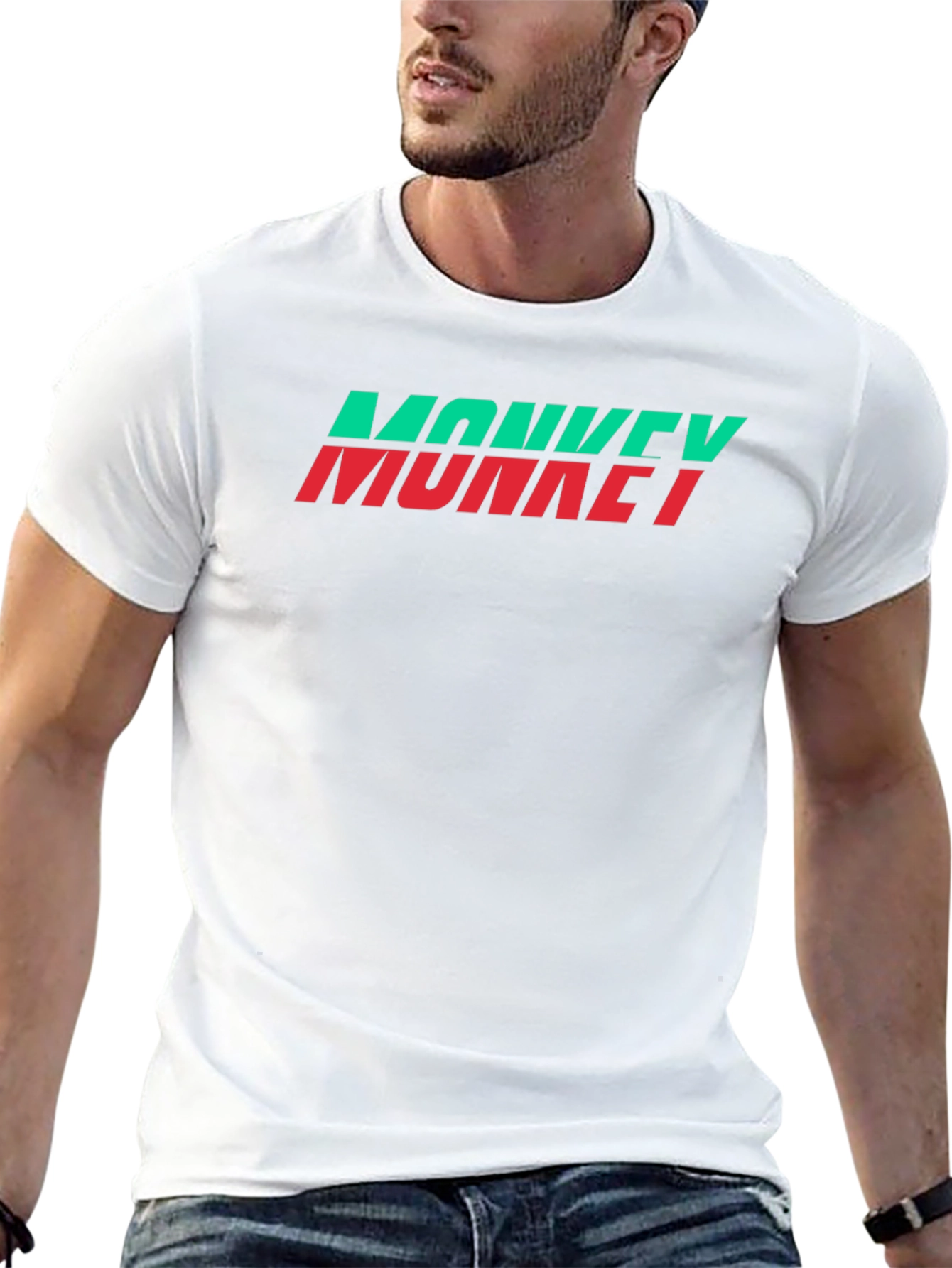 Monkey Graphic Tee - Crew Neck Black T-Shirt