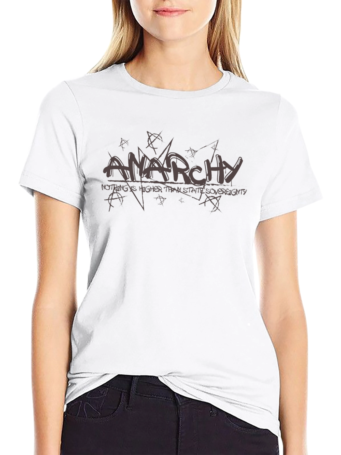 Anarchy Graphic Print T-Shirt - Black Cotton Tee