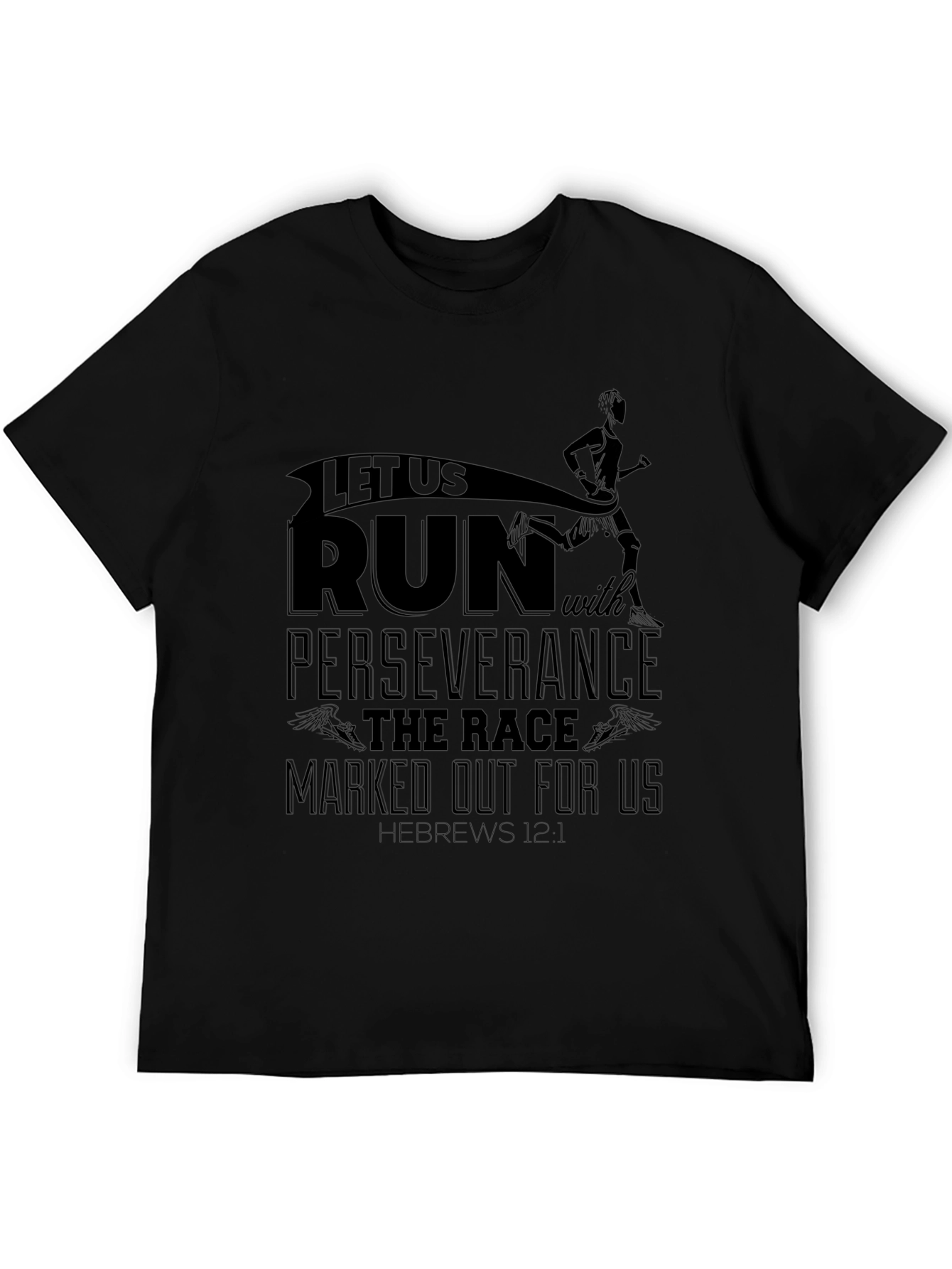 Motivational Run T-Shirt Perseverance Hebrews 12:1