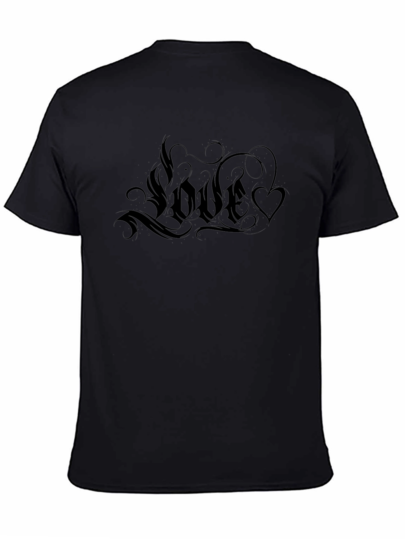 Love Graphic Tee - Black Crew Neck Casual Shirt