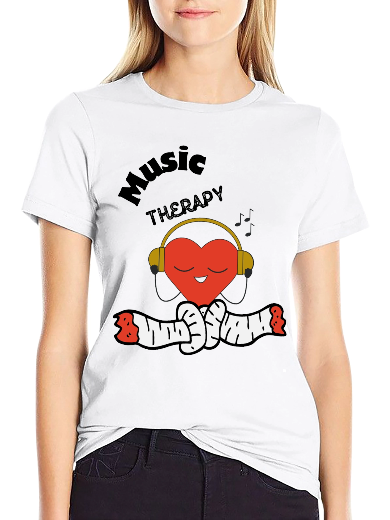 Music Therapy Heart Graphic Tee