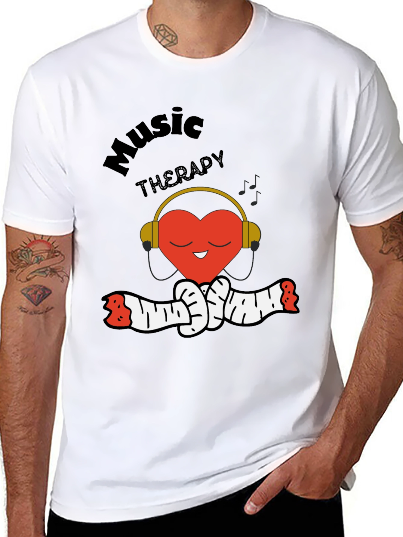 Music Therapy Heart Graphic Tee
