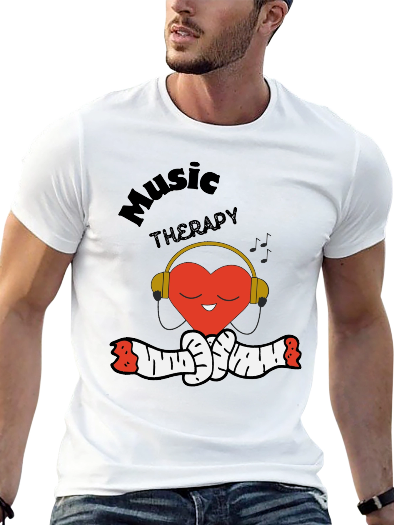 Music Therapy Heart Graphic Tee