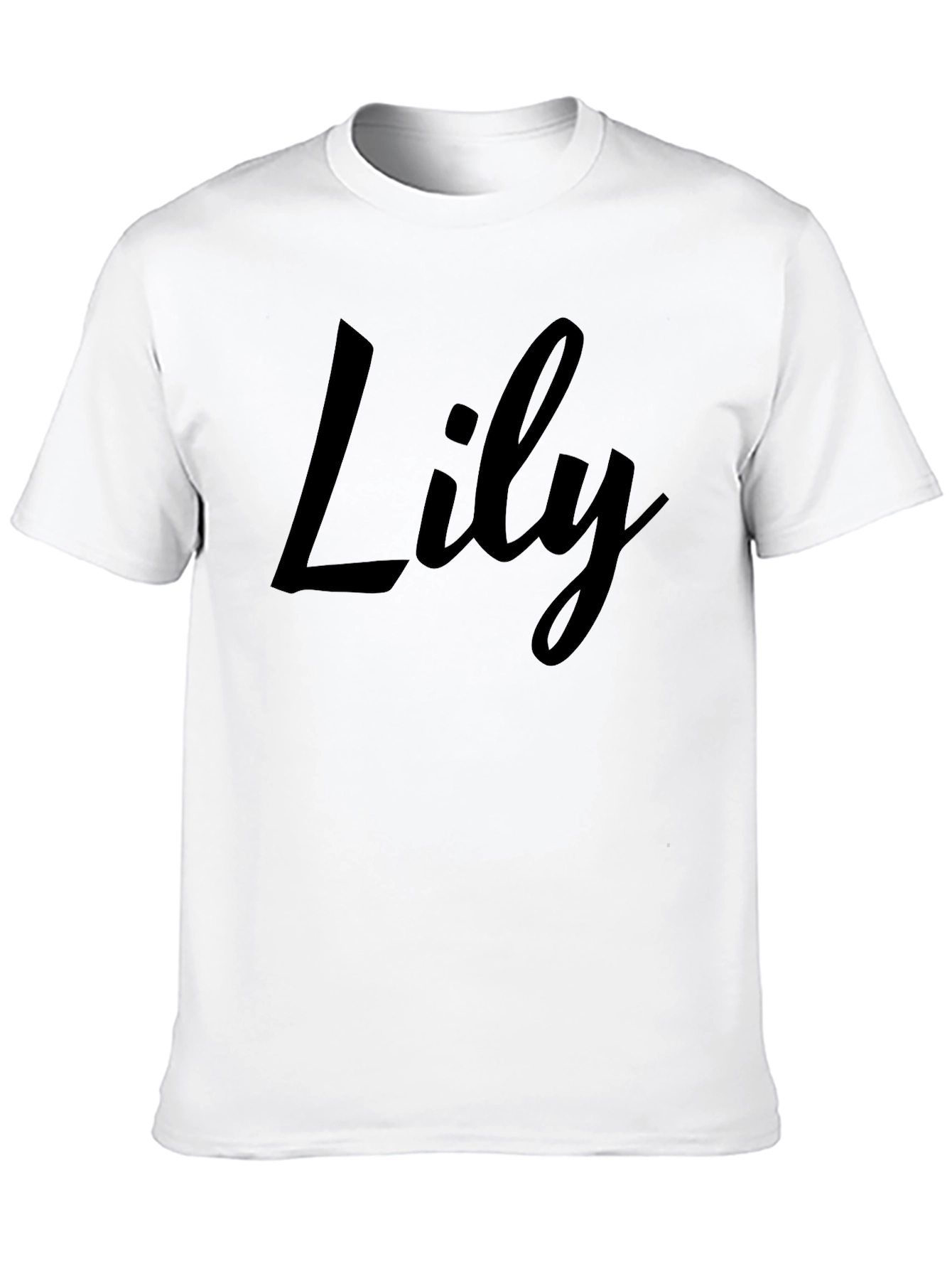 Lily Script Black T-Shirt - Personalized Style