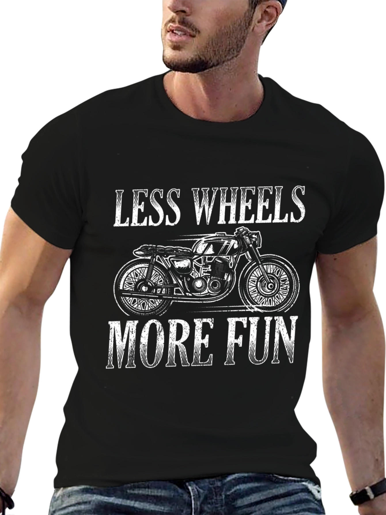 Less Wheels More Fun Black T-Shirt