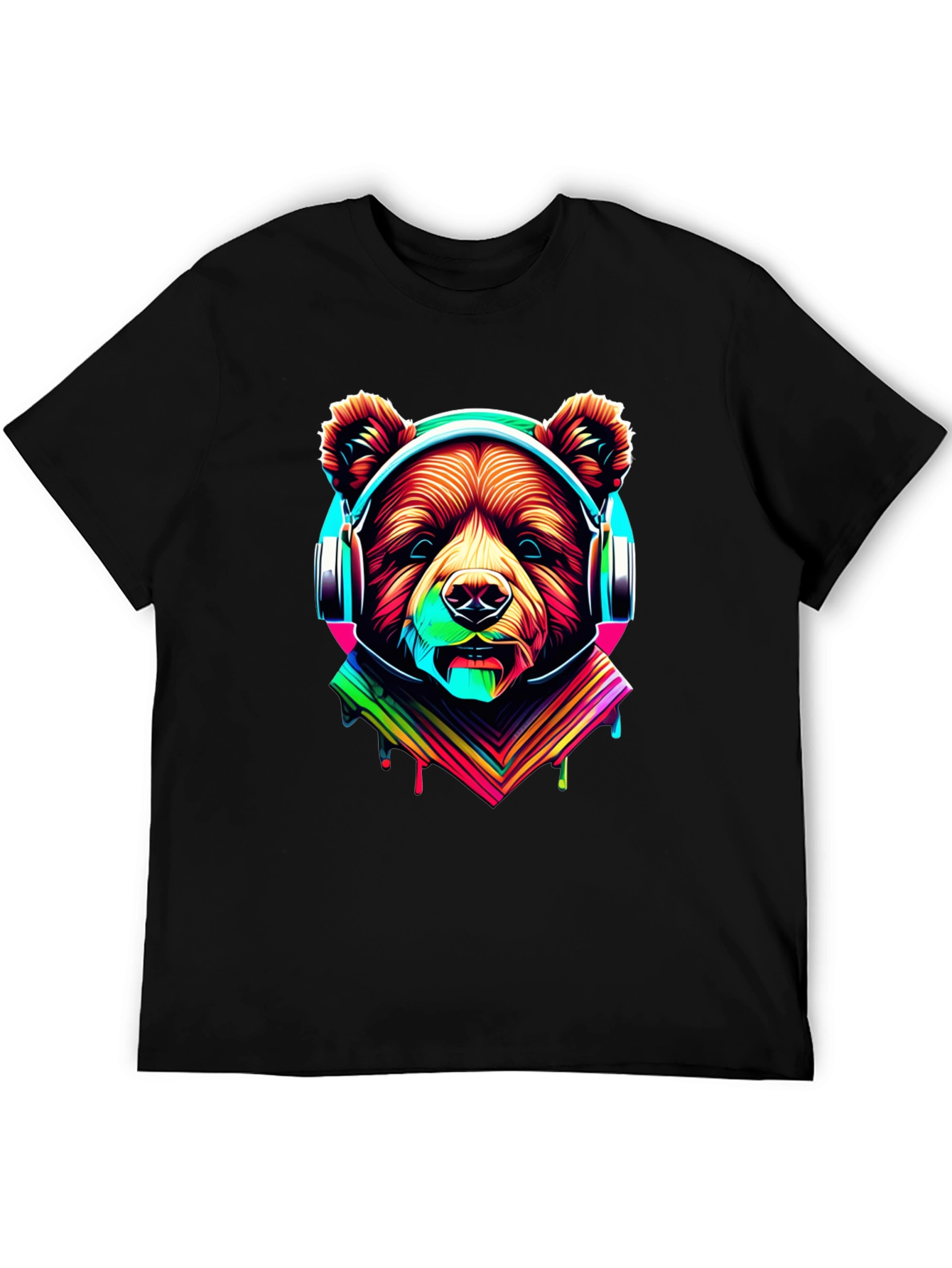Bear in Headphones Graphic Tee
