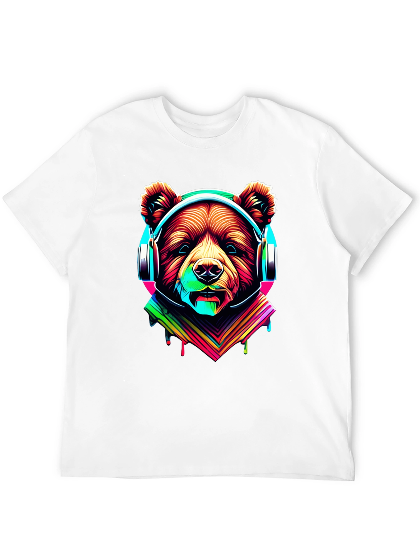 Bear in Headphones Graphic Tee