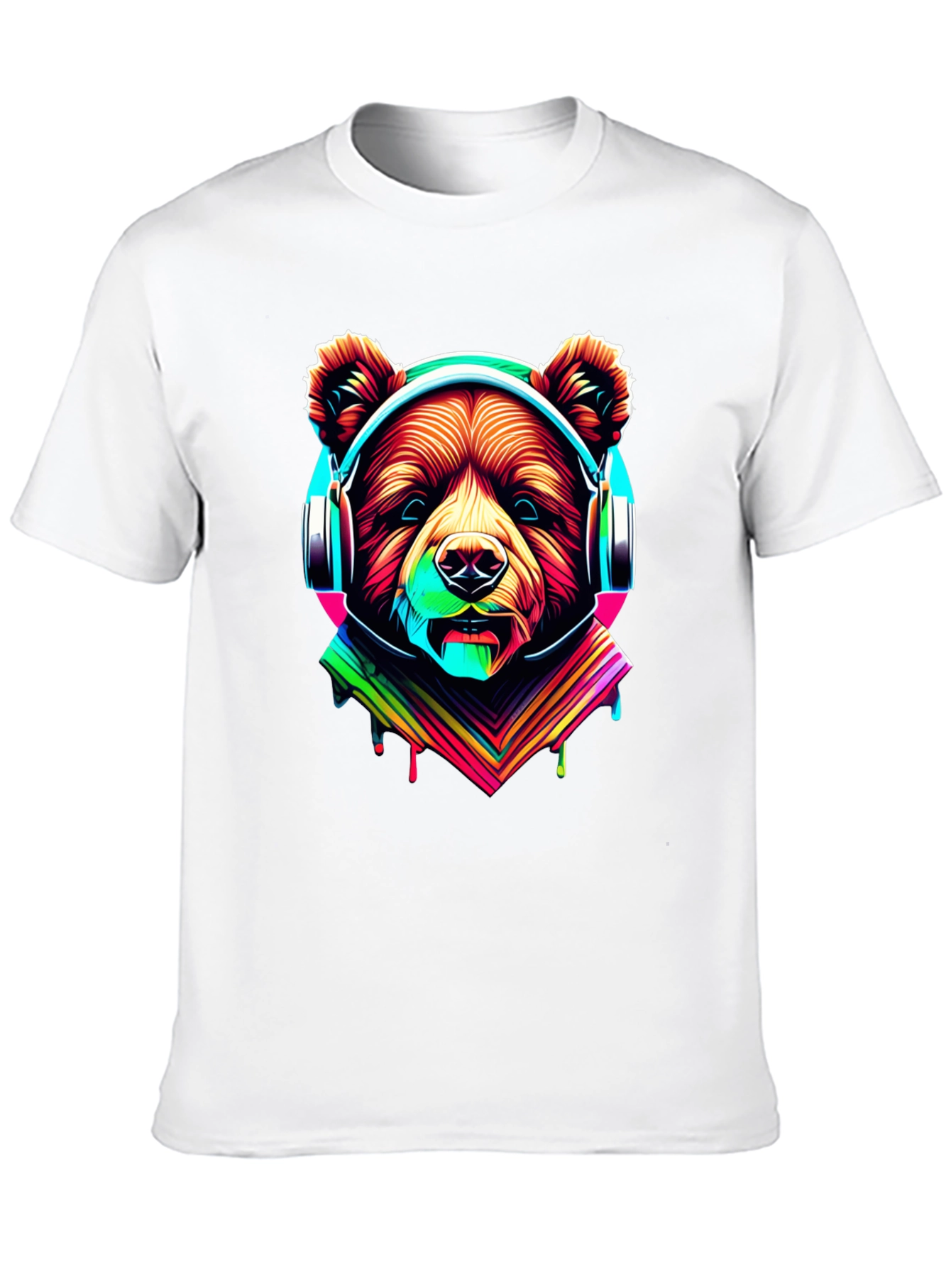 Bear in Headphones Graphic Tee