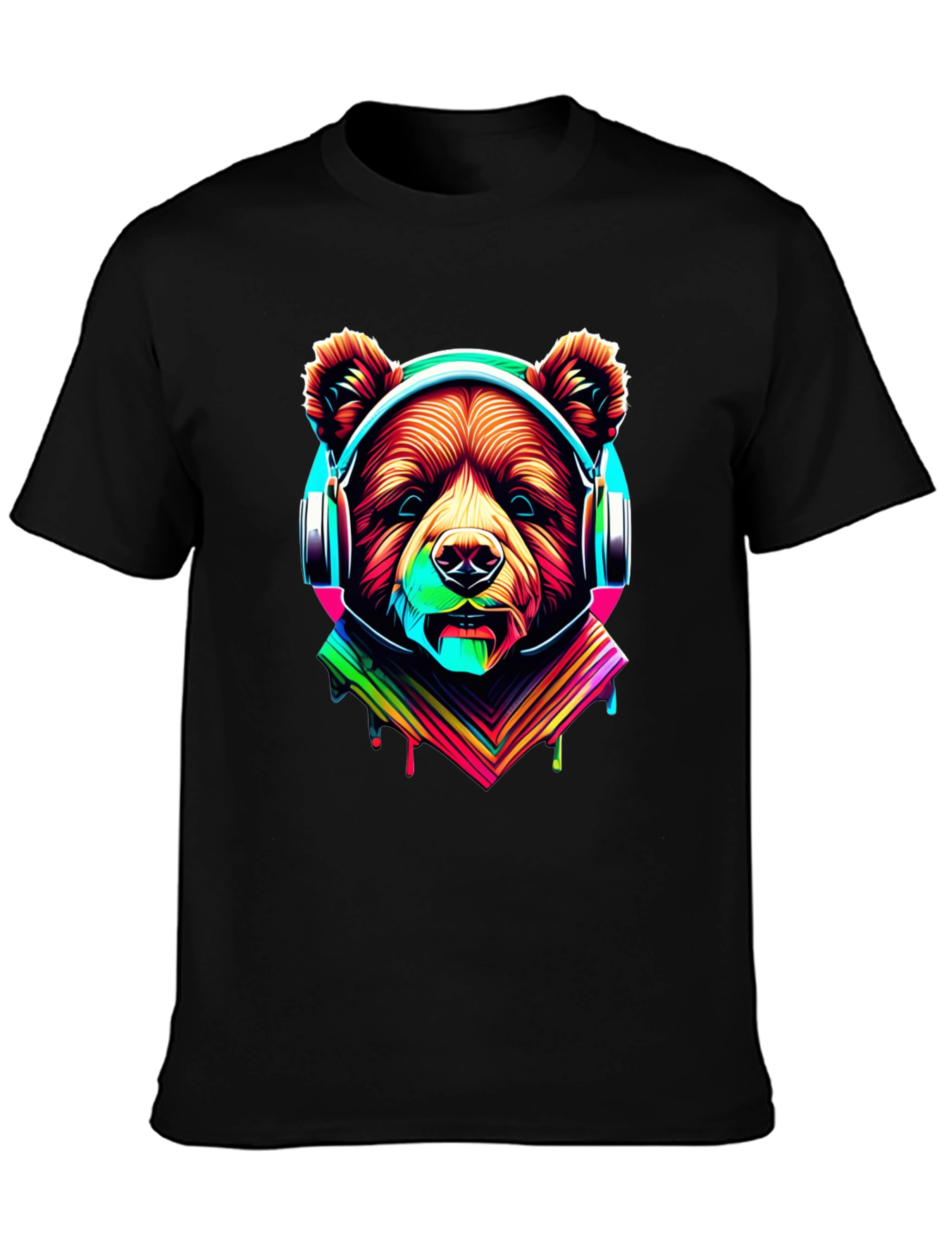 Bear in Headphones Graphic Tee
