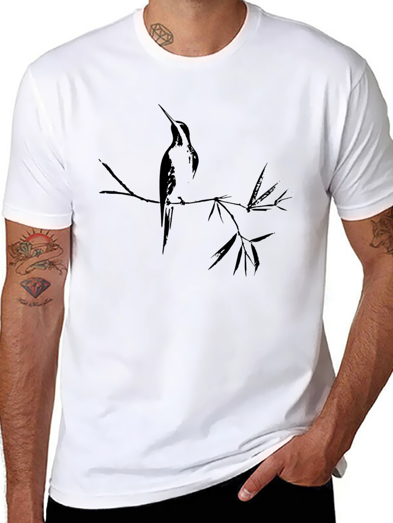 Hummingbird Graphic Tee - Black