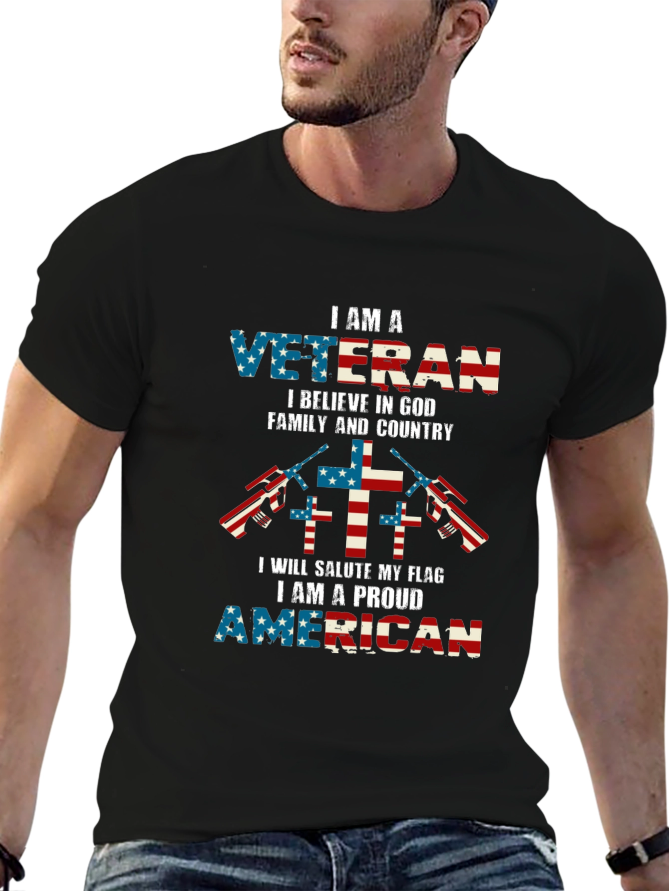 Proud Veteran American Flag T-Shirt