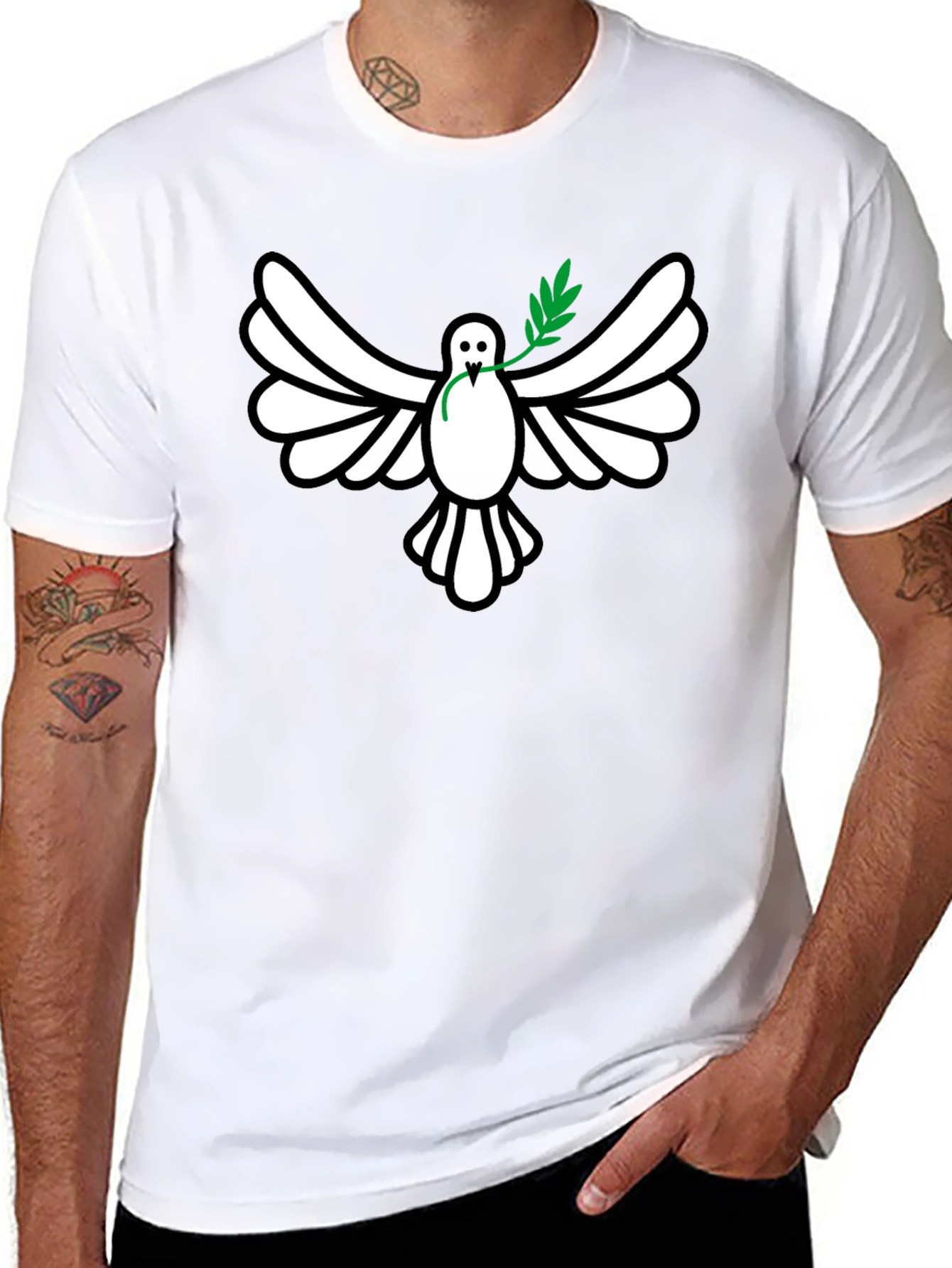 Peace Dove Graphic Tee - Stylish Black Shirt